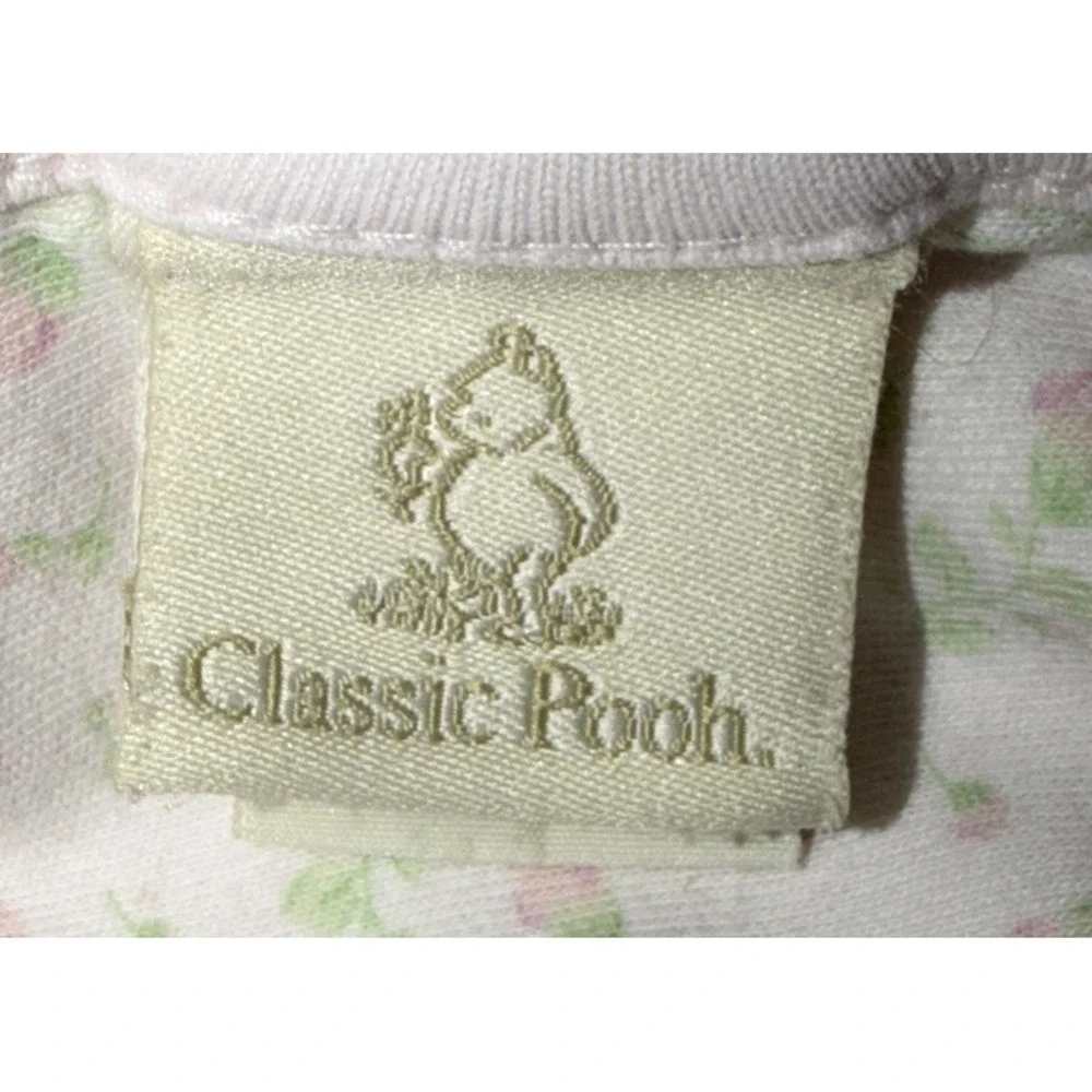 Classic Pooh Pink Floral Baby Blanket Wanders In Poohs Garden Writing
